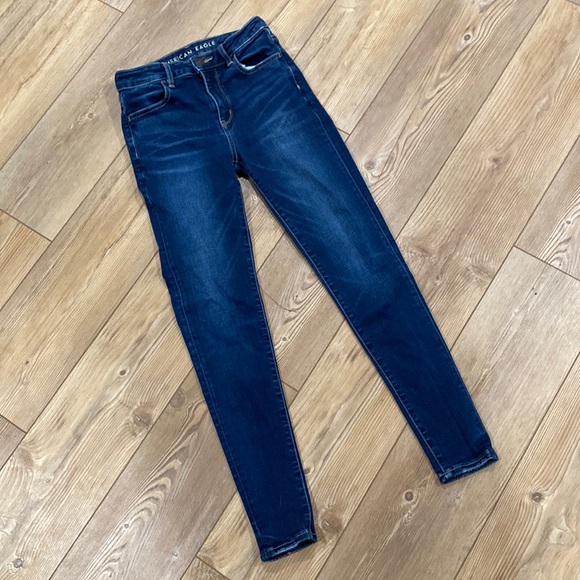 American Eagle super stretch blue jeans size 4 regular - Picture 1 of 6